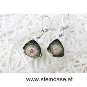 Ohrschmuck Wassermelonen Turmalin 